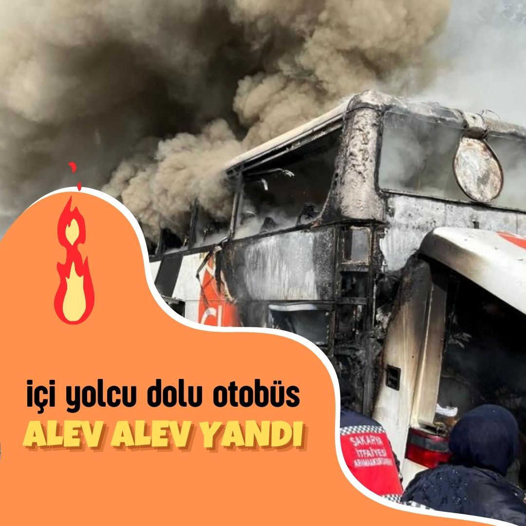 Metro Turizm'e ait içi yolcu dolu otobüs TEM'de alev alev yandı