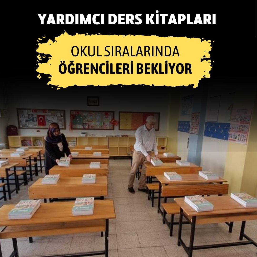 Yardımcı ders kitapları okul sıralarında öğrencileri bekliyor