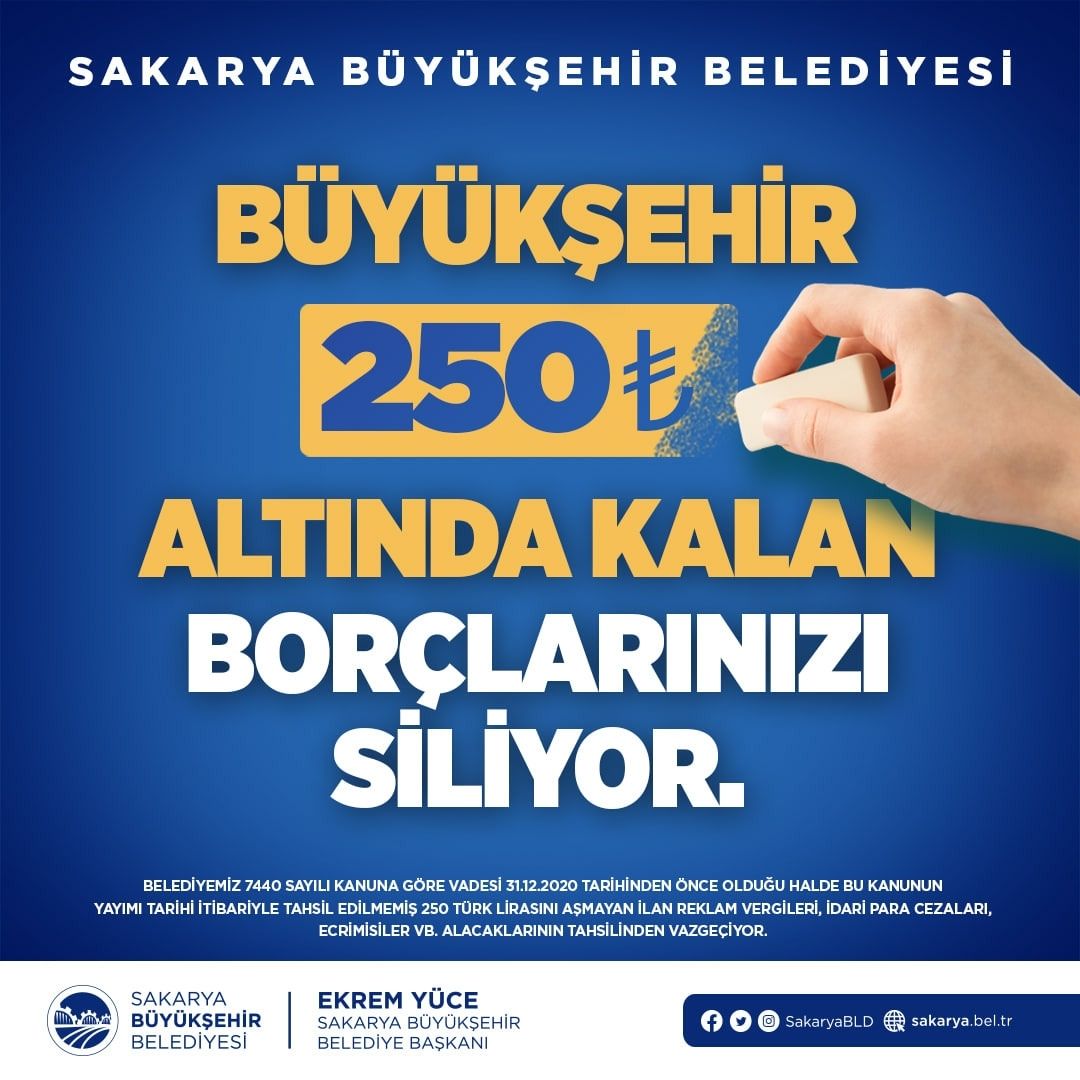 Büyükşehir 250 TL altında kalan borçları siliyor