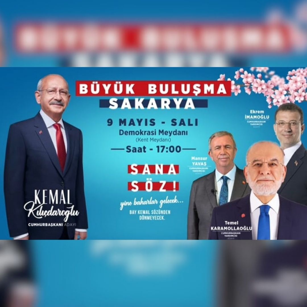 Kemal Kılıçdaroğlu 9 mayıs’ta Sakarya’ya geliyor!