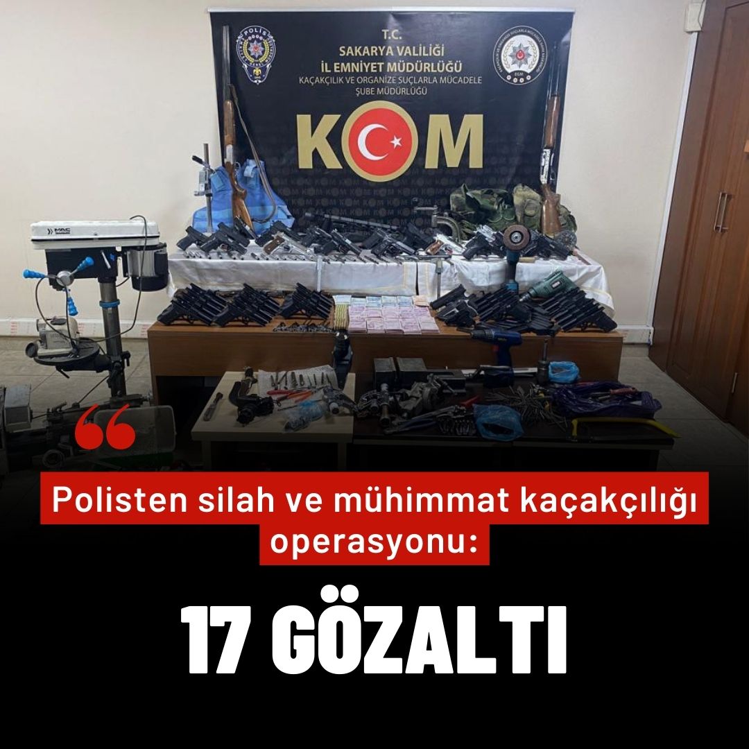 Polisten silah ve mühimmat kaçakçılığı operasyonu: 17 gözaltı