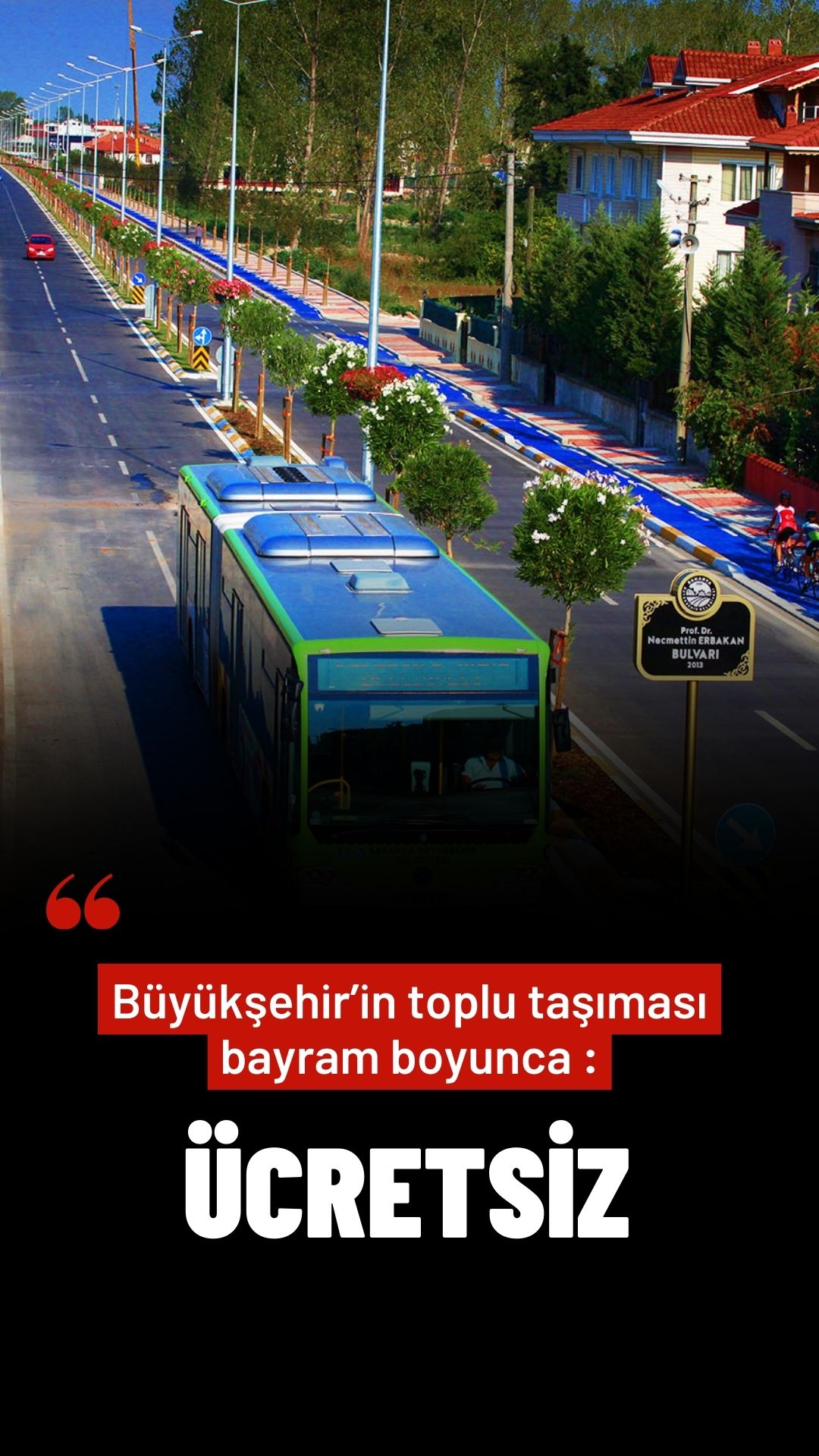 Büyükşehir’in toplu taşıması bayram boyunca ücretsiz