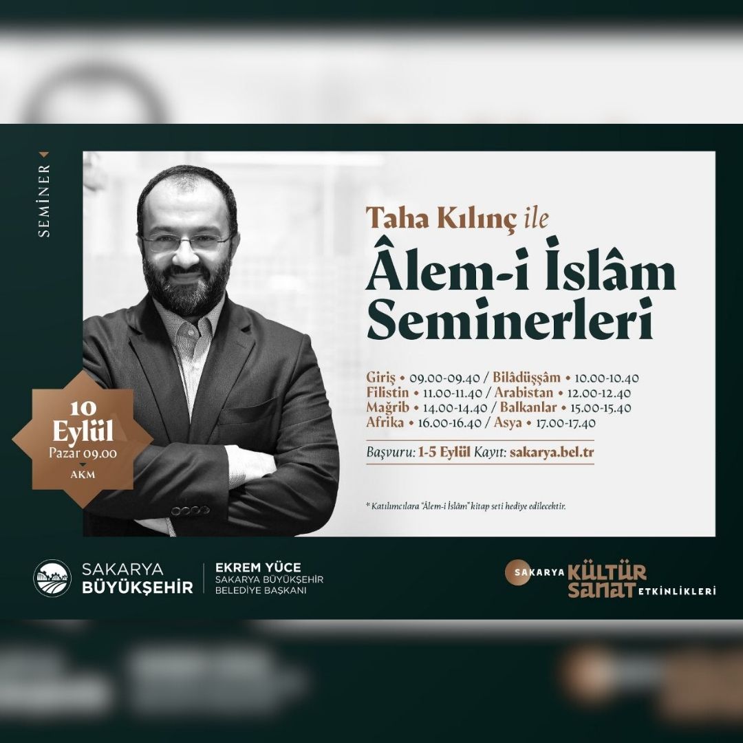Taha Kılınç ile Âlem-i İslam seminerleri başlıyor