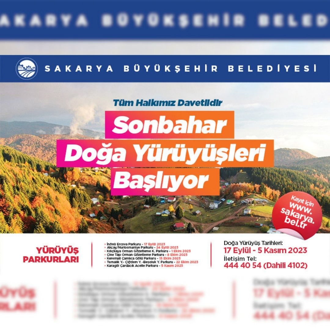 Sonbahar Doğa Yürüyüşleri başlıyor