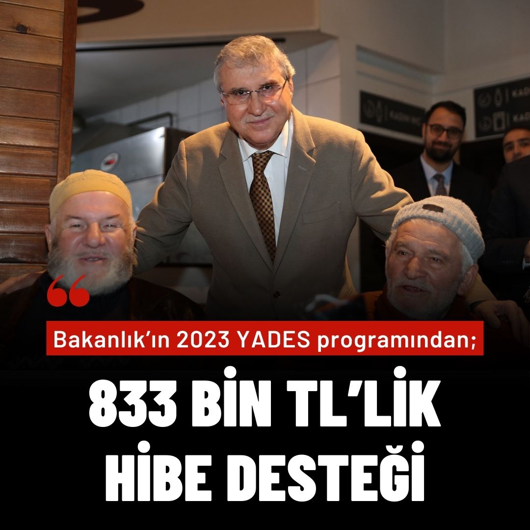 Bakanlıktan büyükşehir YADEM'e 833 bin TL’lik hibe desteği