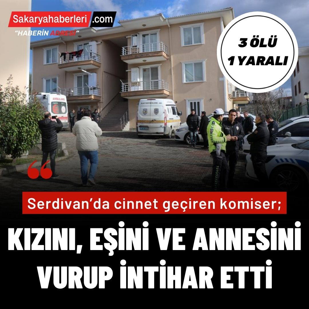 Cinnet getiren polis aile fertlerini vurduktan sonra intihar etti: 3 ölü, 1 yaralı