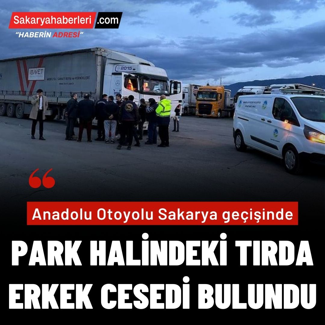 Dinlenme tesisinde park halindeki tırın içinde erkek cesedi bulundu