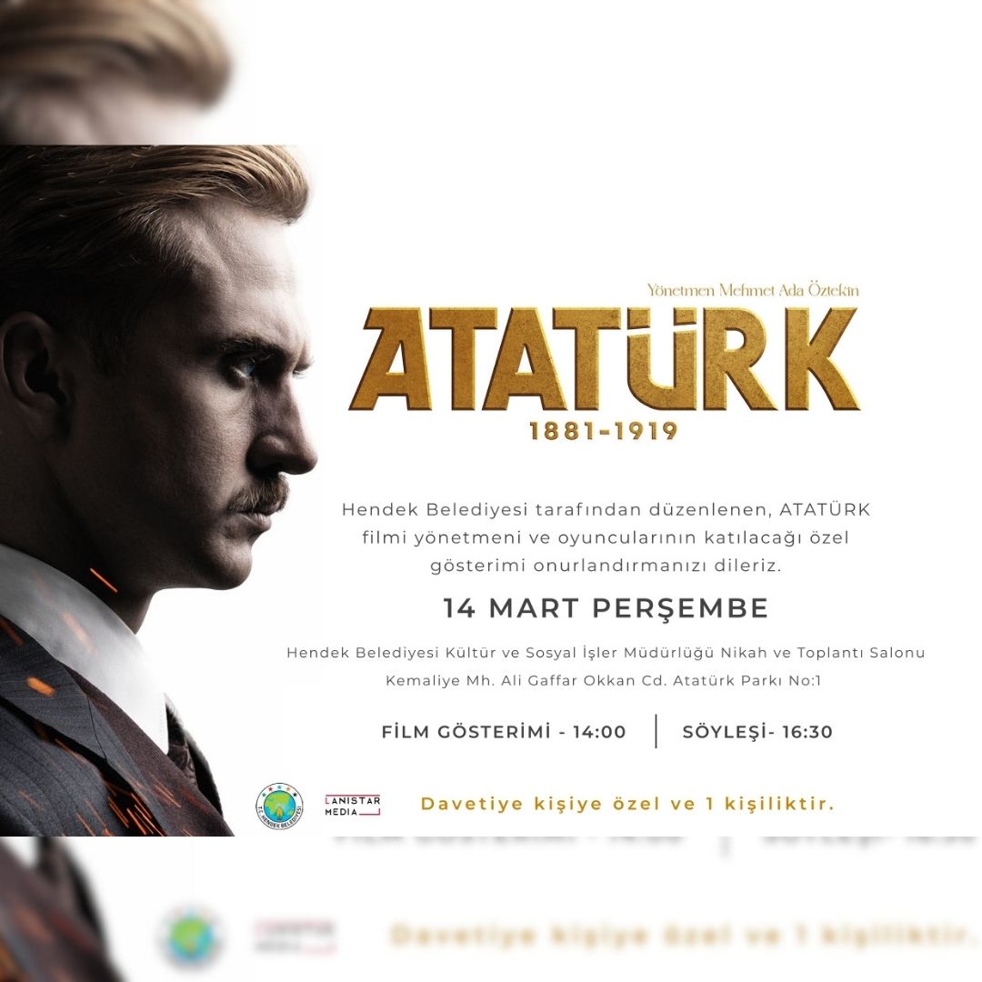 Hendek Belediyesi'nden Atatürk filmi özel gösterim ve söyleyişi