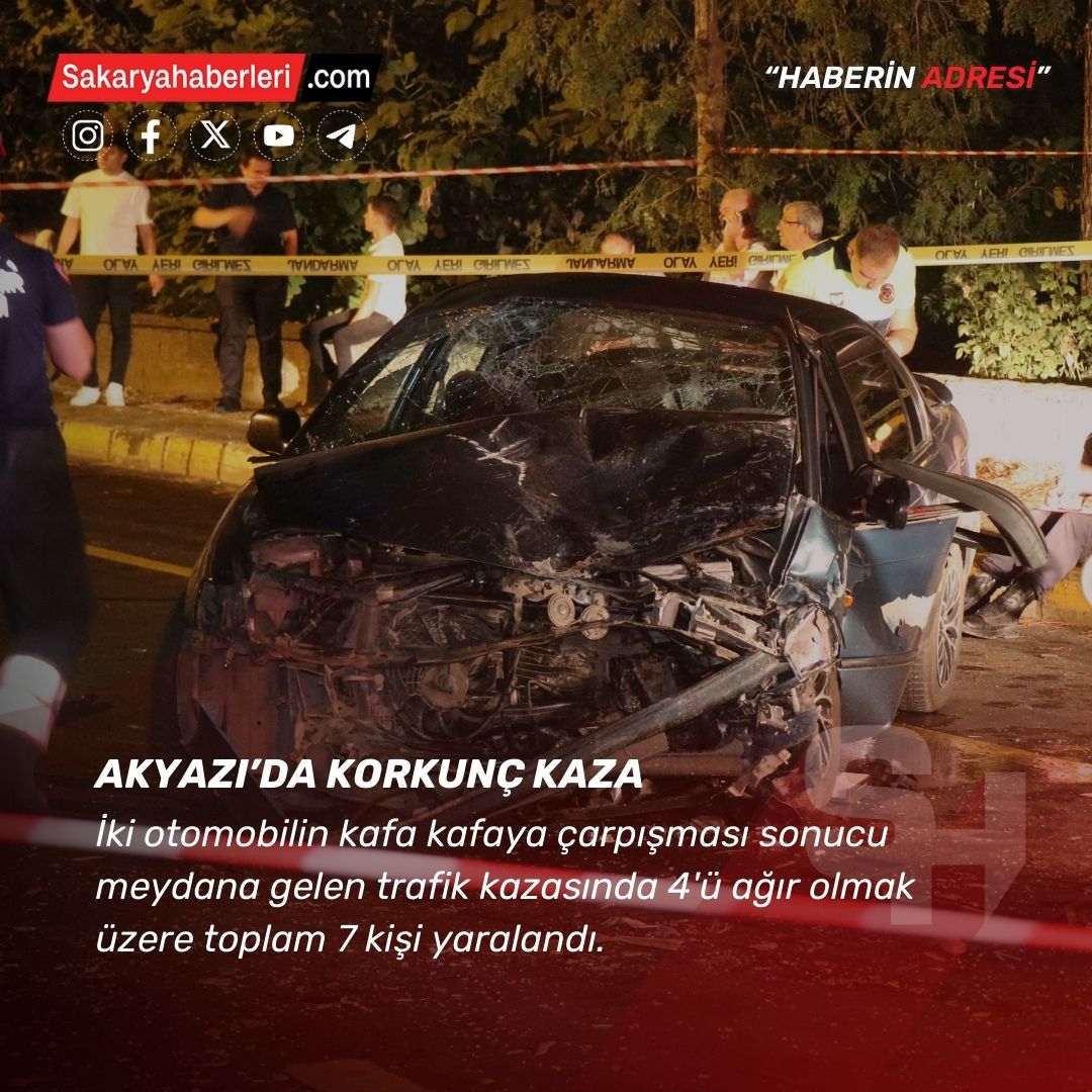 Kafa kafaya çarpışan otomobiller hurdaya döndü: 4'ü ağır 7 yaralı