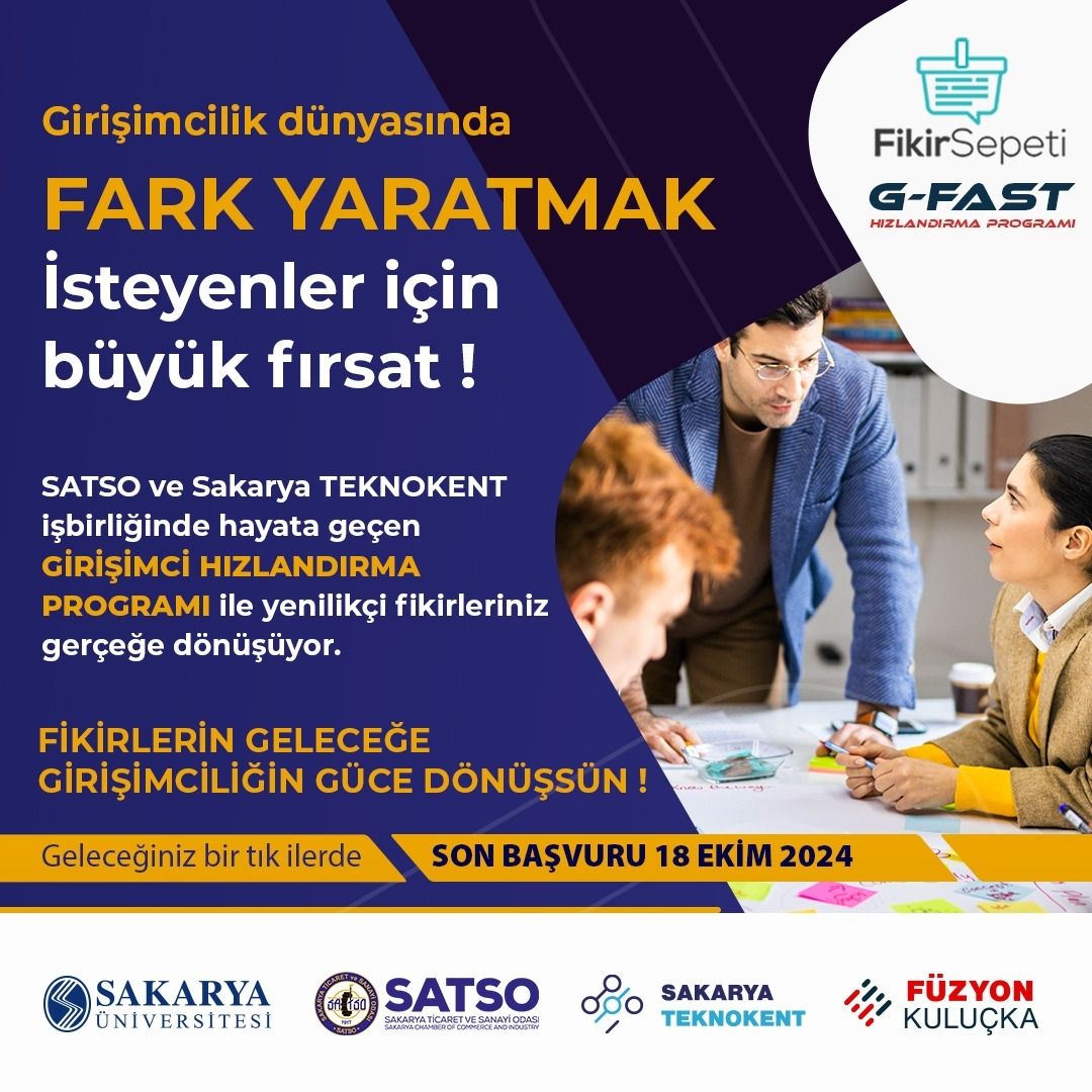 SATSO ve Sakarya Teknokent İş Birliğinde Girişimci Hızlandırma Programı Hayata Geçiyor!