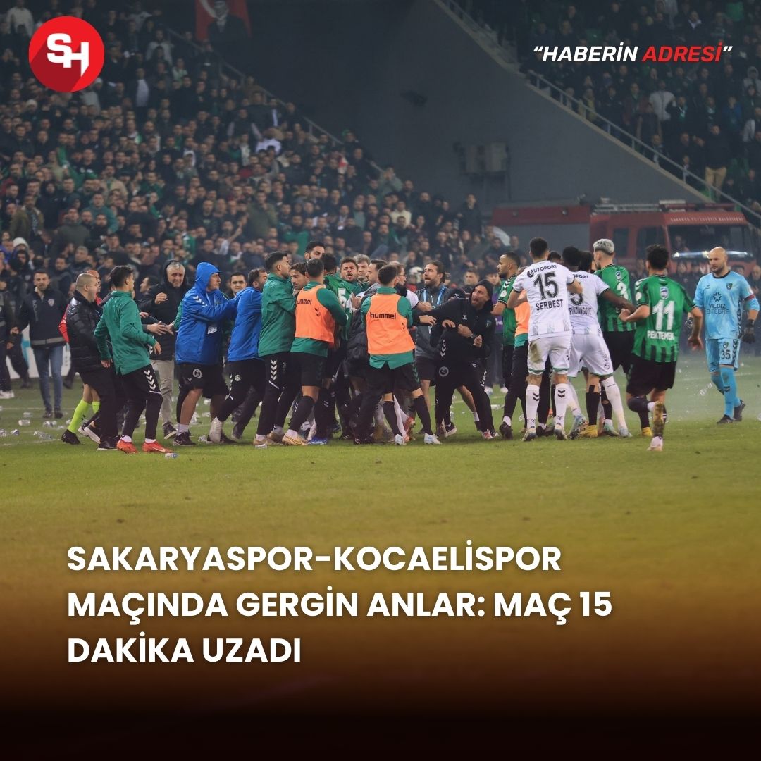 Sakaryaspor-Kocaelispor maçında gergin anlar: Maç 15 dakika uzadı