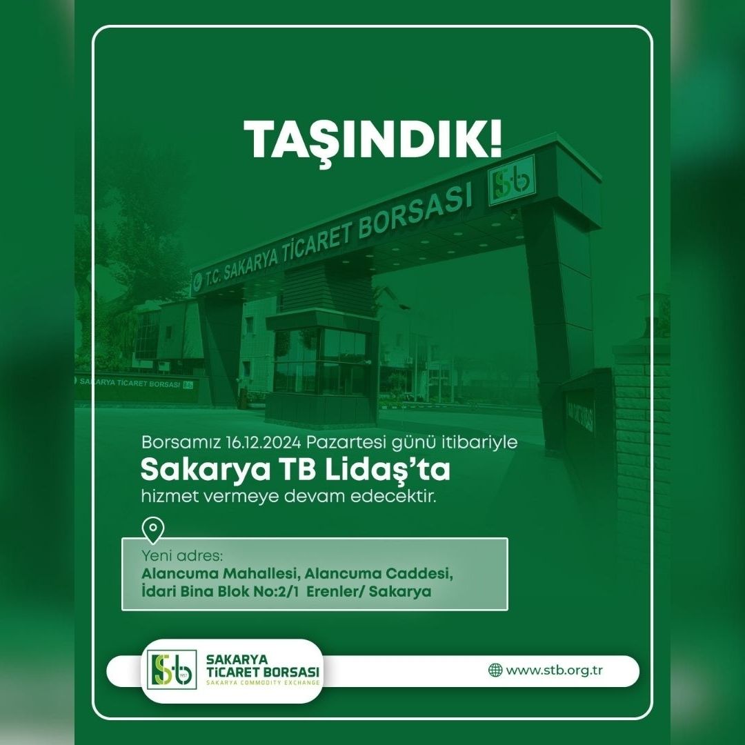 Sakarya Ticaret Borsası geçici adresini paylaştı