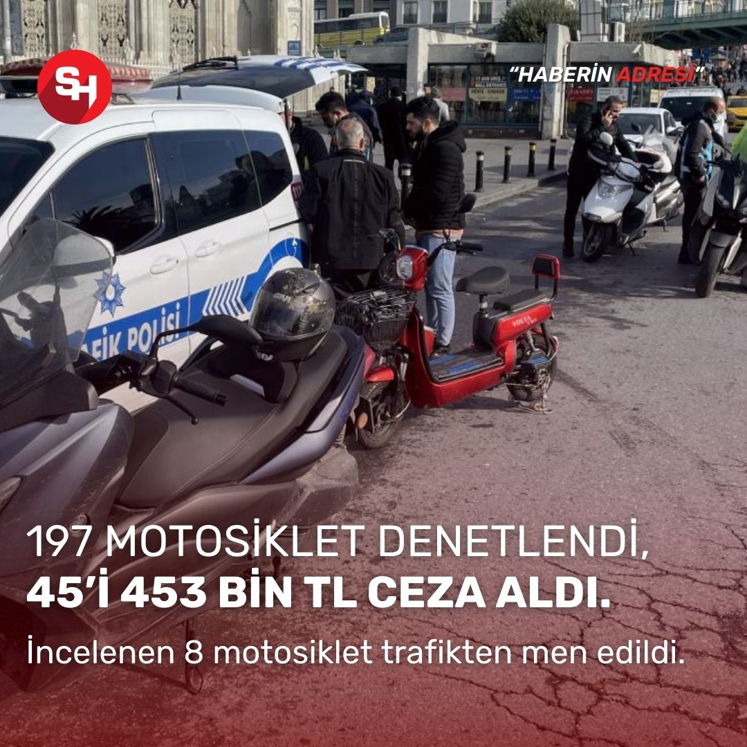 Sakarya’da üç ayda 197 motosiklet denetlendi: 45’ine 453 bin lira ceza kesildi
