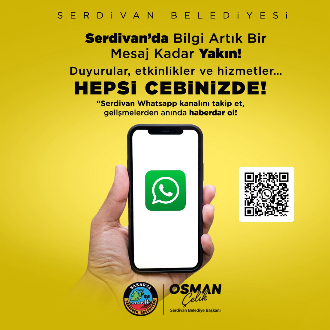 Serdivan Belediyesi Resmi WhatsApp Kanalını Duyurdu: Bilgiye Anında Erişim