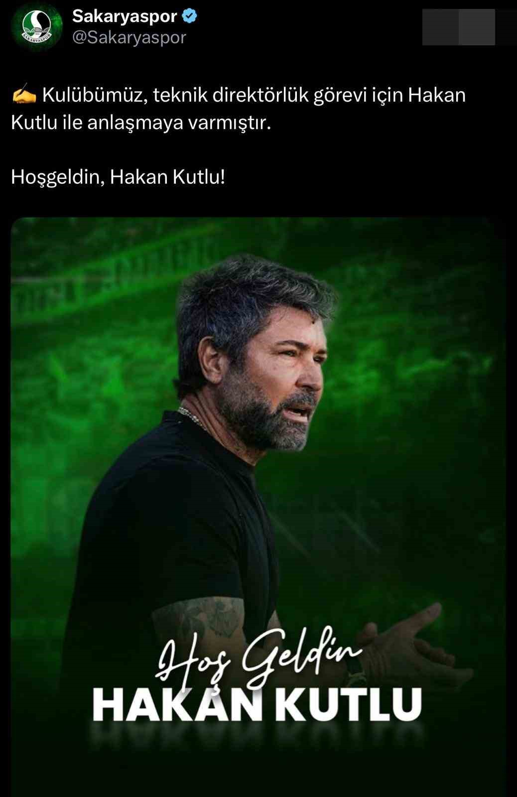 Sakaryaspor yeni teknik direktörü Hakan Kutlu’yu yapay zeka videosuyla açıkladı