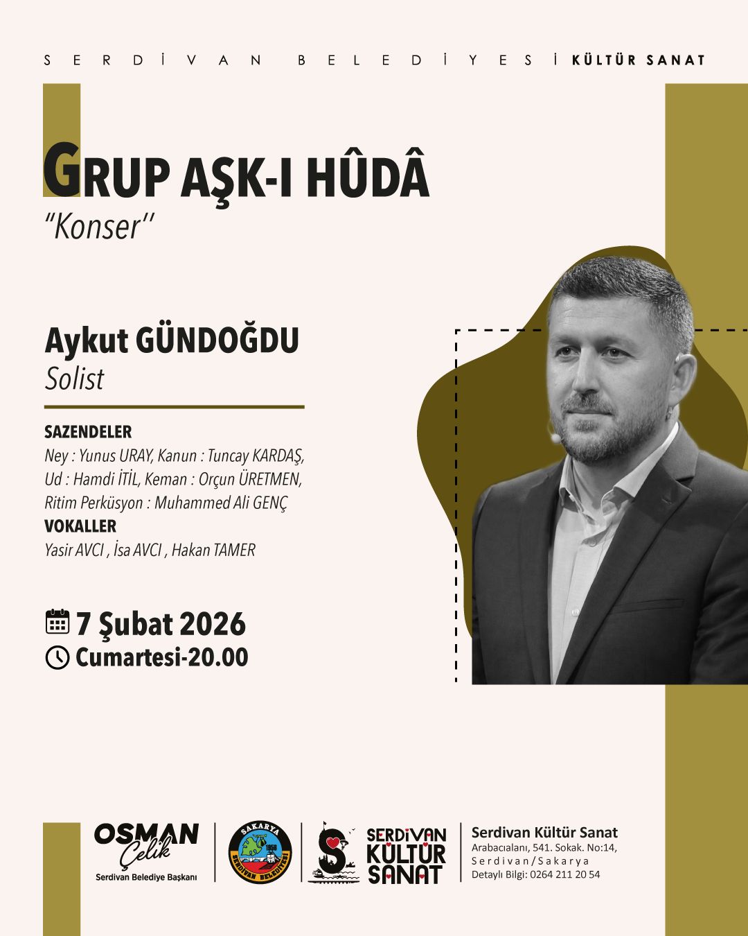 Serdivan Kültür Sanat’ta Grup Aşk-ı Huda Konseri