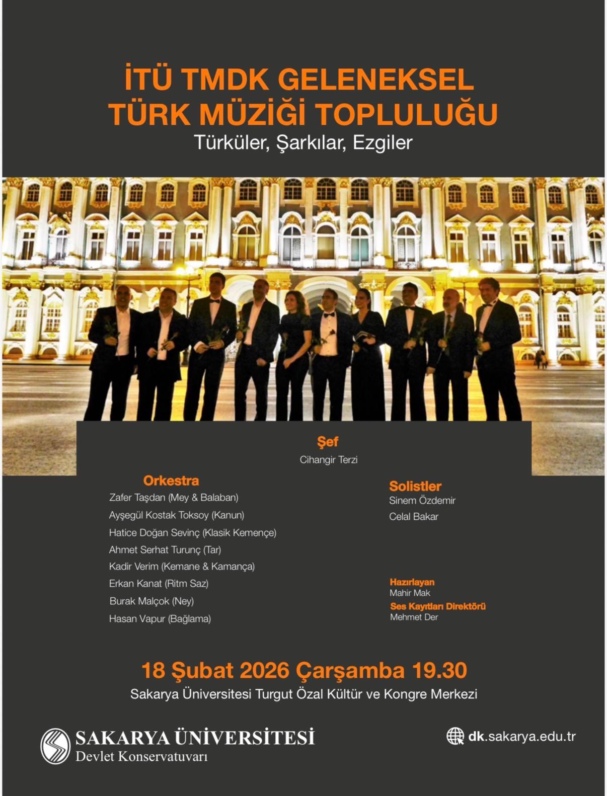 Ramazan ayı arifesinde SAÜ de Muhteşem Konsere Davet.