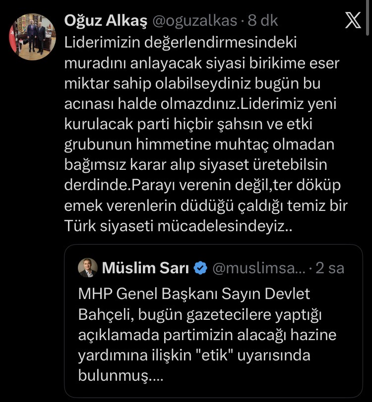 MHP’li Alkaş’tan CHP Sözcüsü Müslim Sarı’ya Tepki
