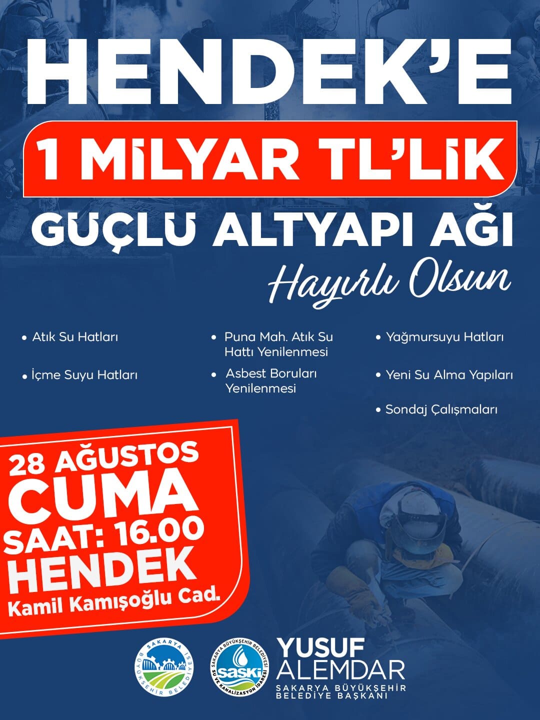 Hendek’e 1 Milyar TL’lik Altyapı Yatırımı Geliyor